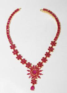 Conjunto de pendientes, colgantes y collar, joyería, bañado en Oro rubí, increíble, 32gm A + - Product Image 2