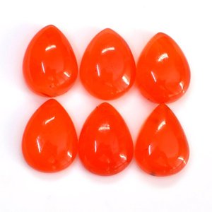 Cabujón de pera suelto de piedras preciosas cornalina Natural de 6x8mm de alta calidad al por mayor, buen Color naranja tratado térmicamente para la fabricación de joyas - Product Image 3