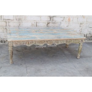 Table basse en bois recyclé de style Jodhpur antique indien, design tendance, meubles de salon vieillis pour un usage domestique - Product Image 1