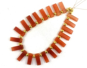 Piedra Natural de jaspe de Coral de manzana, cuentas de forma rectangular facetadas, Briolette hermoso, fabricación al por mayor, joyería artesanal - Product Image 1