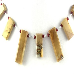 Haute qualité 1 brin naturel Mookite jaspe pierres précieuses à facettes Rectangle forme Briolette perles pour la fabrication de bijoux - Product Image 1