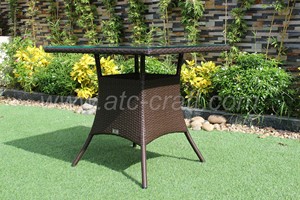 Classic Synthetic Rattan Coffee/Dining Set With Wooden Arm <b>Chairs</b> for <b>Outdoor</b> Garden Furniture RADS-017A - Product Image 6