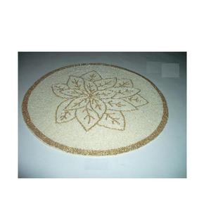 Manteles individuales hechos a mano con cuentas de cristal dorado crema de alta calidad, patrones florales y otros para tapete de mesa, decoración del hogar - Product Image 5