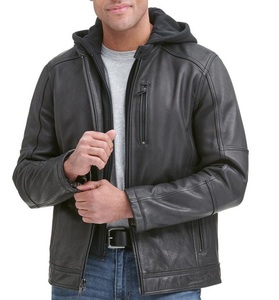 Nouveau manteau de veste en cuir Vintage décontracté hommes tenue de printemps élégante conception en cuir PU avec motard Look de poche - Product Image 2