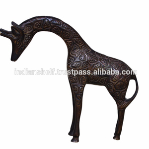 แฮนด์เมดอินเดียโบราณทองเหลืองบรอนซ์ยีราฟบรอนซ์รูปปั้นตกแต่งบ้าน - Product Image 2