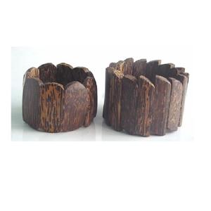 Pulseras de madera elásticas de alta calidad en madera de palma para mujer y Niña artesanías indias de madera de Color Natural pulido - Product Image 4