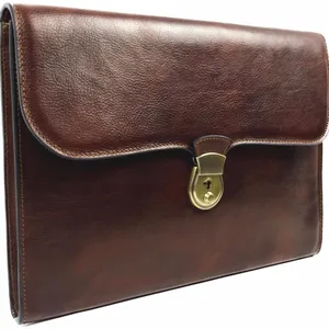 Best selling leather laptop sleeve cover cum briefcase with swiss amiet lock