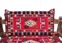 Ensemble de coussin de sol pour siège d'angle Oriental Anatolian Nomad Belkis avec 22 garnitures en mousse de densité/rouge