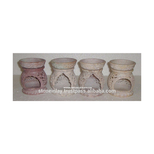 Brûleurs à huile en stéatite naturelle de forme ronde faite à la main avec de nouveaux designs pour le parfum et la décoration intérieure au prix le plus bas - Product Image 1