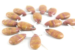 Bonne qualité 1 brin image naturelle jaspe pierre précieuse lisse forme de poire perles de Briolette de haute qualité - Product Image 4