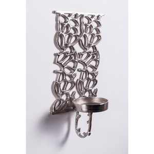Candelabro de candelabro de pilar de espejo de cristal de pared plateado - Product Image 6