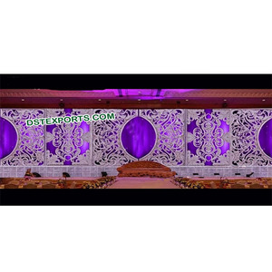 แผงไฟเบอร์ขนาดใหญ่เวทีแต่งงาน/อังกฤษจัดงานแต่งงานการออกแบบใหม่แผงฉากหลัง/แกะสลักหนักแผงฉากหลังที่สวยงาม - Product Image 1