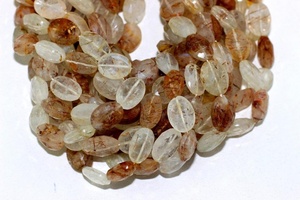 Beautiful High Quality 1 Strand Natural Copper Rutile Gemstone Faceted Oval Shape Briolette Beads Making Jewelry - Product Image 2