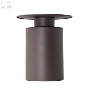 Vintage Industrial Small Aluminium <strong>Round</strong> Chair <strong>Side</strong> End Service <strong>Table</strong> Matte <strong>Black</strong> Coffee <strong>Side</strong> <strong>Table</strong> for Living Room - Product Image 3