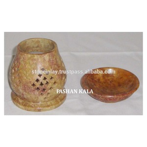 เตาเผาน้ำมันหอมระเหยทำมือจากหินสบู่ - Product Image 1