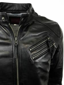 Retro Rider PU chaqueta de cuero abrigo hombres ligero primavera Street Biker desgaste con aspecto de borde urbano flexible - Product Image 2