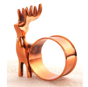 New Decorative Brass and Copper Plated Animal Reindeer <b>Napkin</b> Ring - Product Image 1