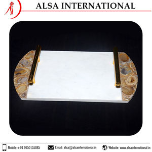 Planche à découper de cuisine en marbre et métal fabricant de marbre blanc naturel taille personnalisée 20mm - Product Image 6