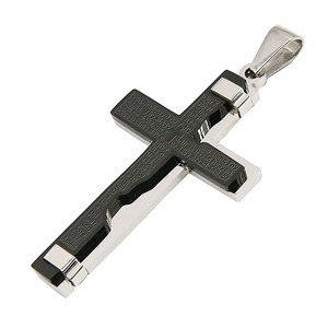 Verso de la Biblia grabado Cruz de acero inoxidable colgante de joyería - Product Image 5