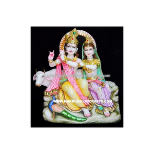 White Makrana Marble Radha Krishna Statue - Product Image 1