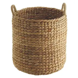 Panier de rangement en jacinthe d'eau naturel tissé à la main, rustique, en gros à prix compétitif et en grande quantité - Product Image 5