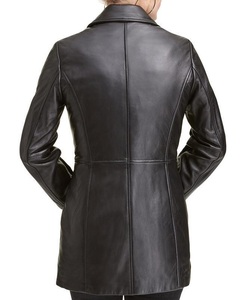 แจ็คเก็ตนักขี่จักรยานสามปุ่มคลาสสิกหนังแกะแท้นุ่มมีสไตล์เสื้อนอกรถสินค้าสำเร็จรูป - Product Image 6