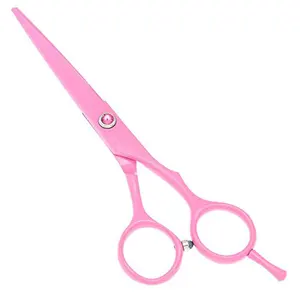 Tesoura profissional, tesoura de cortar cabelo de cor rosa, para salão de barbeiro e cabelo