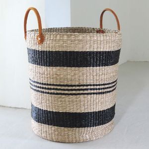 Giá rẻ Brown dệt cỏ biển lưu trữ giỏ nước Hyacinth cỏ biển <span class=keywords><strong>wicker</strong></span> với thủ công mỹ nghệ giặt giỏ thoải mái xử lý - Product Image 1