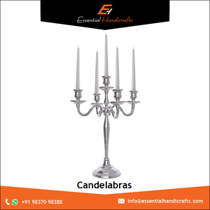 Handmade Modern Design 5-Arm Menorah <b>Candle</b> <b>Holder</b> High Quality Silver Candelabra Stick Crystal Home Decor Wedding Centerpiece - Product Image 6