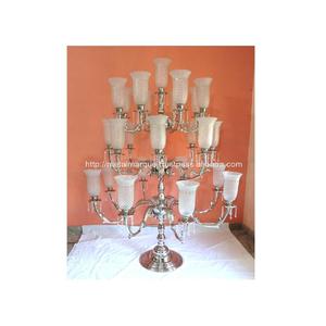 Bougeoirs luxueux en métal, 10/15 Lite, pièce centrale décorative pour mariage, support de bougie - Product Image 2