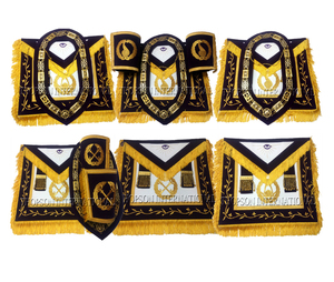 Delantal de cuero de calidad del Tesoro bordado Masonic Grand Lodge cosido personalizado bordado costura con parche bordado - Product Image 1