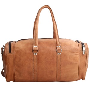 Luxury Handmade Goat Leather 24 Inch <b>Luggage</b> Travel Bag Large Size High Quality Vintage Style Real Leather Transit Overnight Bag - Product Image 4