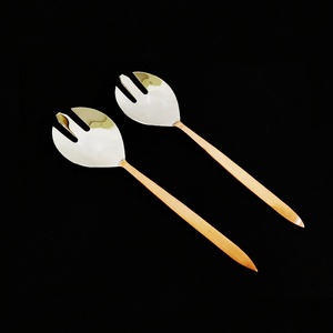 Serveur à salade en acier inoxydable, poignée en or Rose, personnalisé - Product Image 1