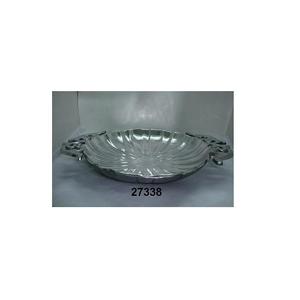 Platos de fruta de aluminio plateado de diseño grabado para decoración de mesa de comedor - Product Image 1