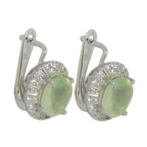 Boucles d'oreilles en calcédoine verte véritable en argent sterling 925 massif style vintage pour fêtes mariages bijoux indiens en gros - Product Image 1
