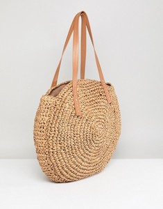 กระเป๋าโท้ทฟางธรรมชาติทำมือกระเป๋าช้อปปิ้งแบบสานมีกระดุมปิดสำหรับฤดูร้อน - Product Image 5