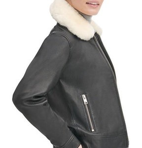 High Quality Stylish Women's Racing Leather Jacket Custom Fit Biker Outerwear with Zipper Sheep Skin Fashion Streetwear - Product Image 6
