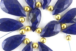 Pierre précieuse bleue à facettes en forme de poire Lapis Lazuli naturel pour la fabrication de bijoux perles paquet caractéristique Eco matériel grossiste - Product Image 4