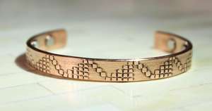Royal Artisans HG7PL <b>Copper</b> Magnetic Twisted Cuff <b>Bracelet</b> Polished Finish Customizable Color & Size Unisex Design - Product Image 6