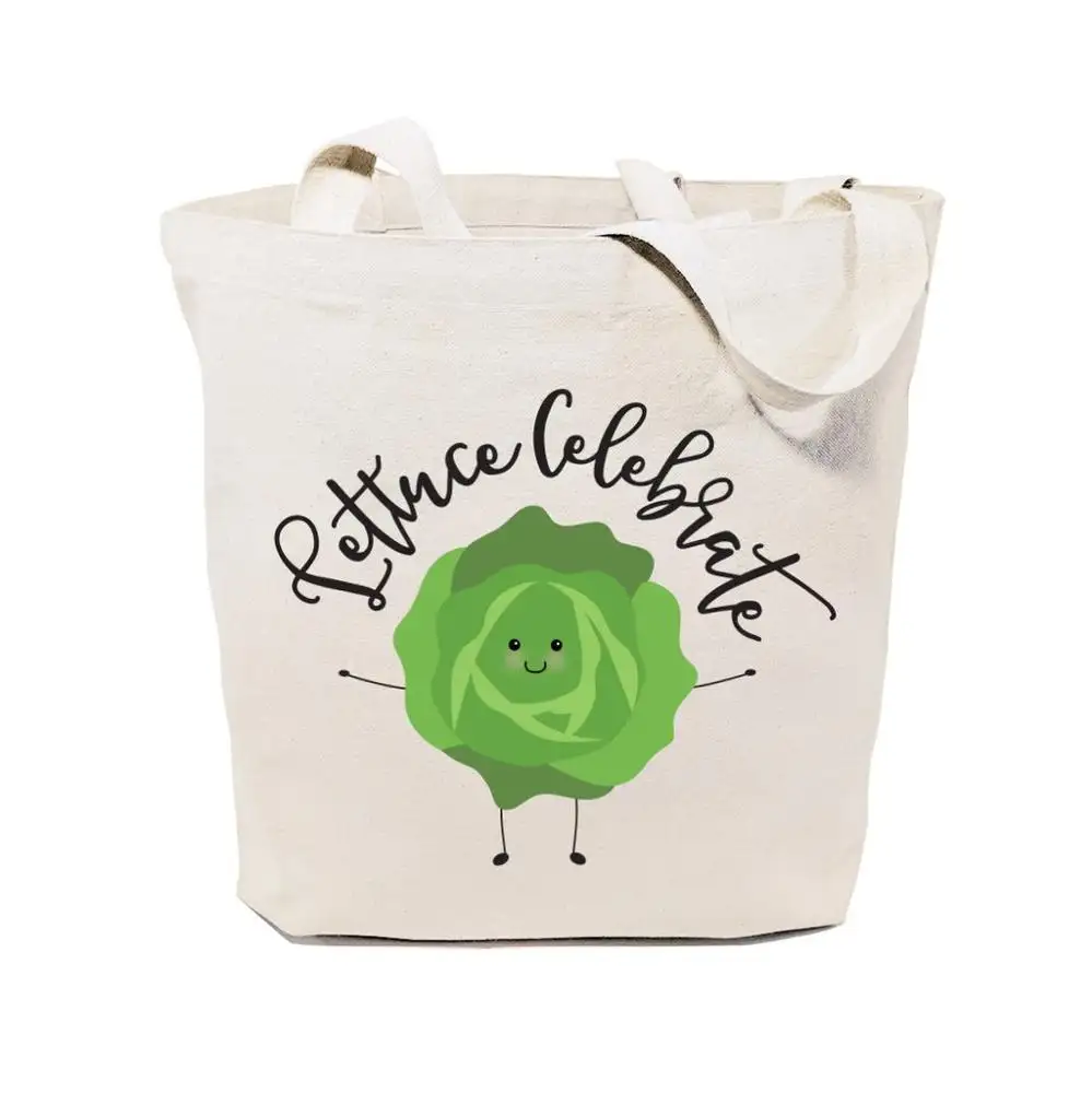Custom print funny cute shopper eco-friendly Natural cotton canvas tote bag Low MOQ