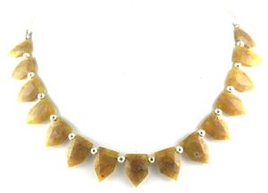 Cuentas de Briolette de GEMA de ágata amarilla Natural, piedra semipreciosa con forma de pentagón facetado, de alta calidad, venta al por mayor - Product Image 3