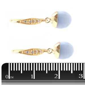 Pendientes de ópalo azul de 26 a 27 MM, con alambre de oreja de circón de plata de ley, forma ovalada, oro galvanizado - Product Image 3