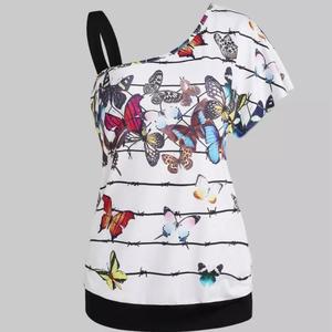 Camiseta de mujer hombro manga corta AOP estampado señoras camisetas Halter 2024 colección de moda de verano de Bangladesh - Product Image 2