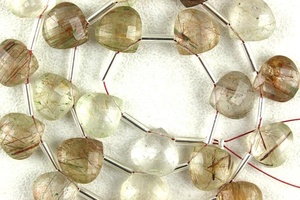 Cuentas de Cuarzo Natural de Grado AAA, Forma de Corazón Facetado, 10 mm, Briolette, Cuarzo Natural para la Elaboración de Joyas - Product Image 3