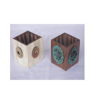 Soporte de bolígrafo de mosaico con incrustaciones de hueso de alta calidad con motivo, Accesorios de escritorio de forma ovalada, soporte de bolígrafo de escritorio de estudio para Decoración de mesa - Product Image 4