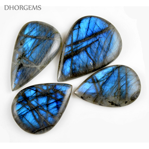 Labradorita-gema en forma de lágrima, cabujón de pera, labradorita, piedra de cabujón de Fuego Azul, venta al por mayor - Product Image 1