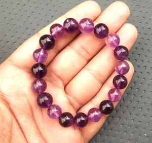Pierre précieuse d'améthyste violet foncé et clair pour bracelet perles de naissance rondes lisses de février pour les anniversaires - Product Image 4