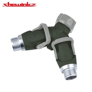 Garden Metal Plastic 2 Way Water Manifold Y <b>Hose</b> <b>Connector</b> with Lever On/Off Feature - Product Image 2
