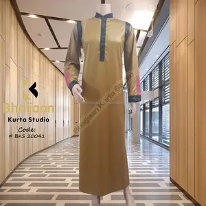 패션 이슬람 의류 남자 가운 긴 소매 자수 패턴 아랍 두바이 인도 중동 이슬람 남자