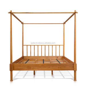 Poster de lit Santoz en bois de teck massif Lit de maison antique 180x200x210cm - Product Image 3
